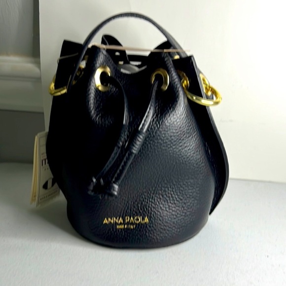 NWT ANNA PAOLA LEATHER BASKET HOBO SHOULDER BAG